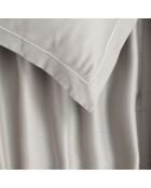 Parure drap plat + drap-housse + taies carrées satin de coton - Uni 1 baratta Taupe 04