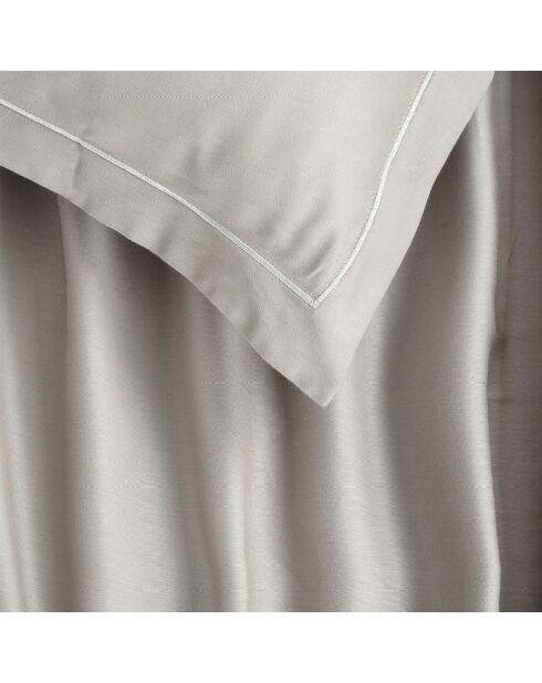 Parure drap plat + drap-housse + taies carrées satin de coton - Uni 1 baratta Taupe 04