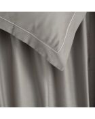 Parure drap plat + drap-housse + taies carrées satin de coton - Uni 1 baratta Taupe 01