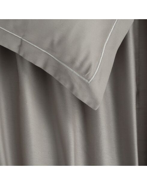 Parure drap plat + drap-housse + taies carrées satin de coton - Uni 1 baratta Taupe 01