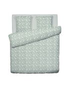 Parure housse de couette satin de coton - Feuillage fleuri Vert clair