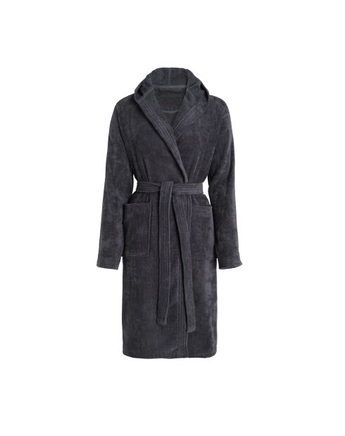 Peignoir avec capuche en coton ultra absorbant - Gris foncé