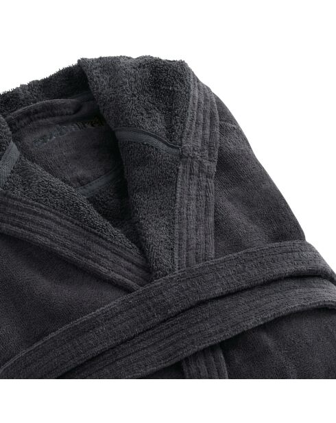 Peignoir avec capuche en coton ultra absorbant - Gris foncé