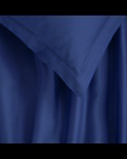 Parure drap plat + drap-housse + taies carrées satin de coton - Uni 1 baratta Bleu 06