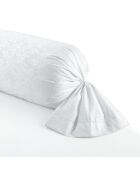 Taie de traversin satin de coton - Fleur royale Blanc - 43 x 210 cm