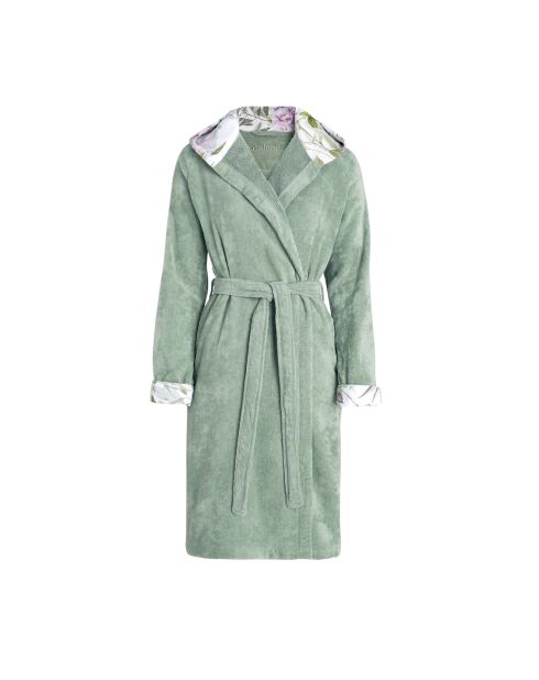 Peignoir avec capuche en coton ultra absorbant - Jardin de roses Vert - M/L