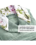 Peignoir avec capuche en coton ultra absorbant - Jardin de roses Vert - M/L
