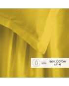 Parure drap plat + drap-housse + taies rectangles satin de coton - Uni 1 baratta Jaune 02