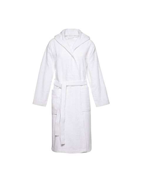 Peignoir avec capuche en coton ultra absorbant - Blanc