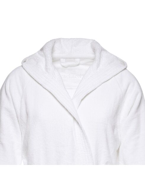 Peignoir avec capuche en coton ultra absorbant - Blanc