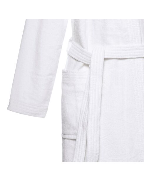 Peignoir avec capuche en coton ultra absorbant - Blanc