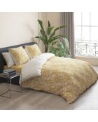 Parure housse de couette satin de coton Birds Jaune