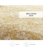 Parure housse de couette satin de coton Birds Jaune