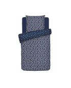 Parure housse de couette satin de coton Pansy small Blue foncé