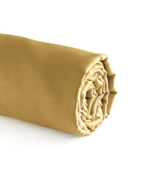 Drap-housse satin de coton Uni Jaune