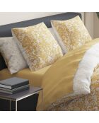 Drap-housse satin de coton Uni Jaune