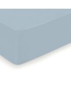Drap-housse satin de coton Uni Bleu sarcelle