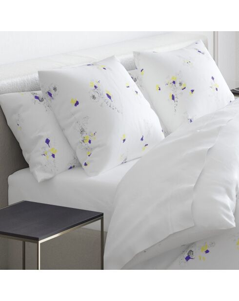 Drap-housse satin de coton Uni Blanc