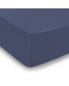 Drap-housse satin de coton Uni Bleu marine