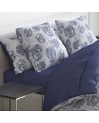 Drap-housse satin de coton Uni Bleu marine