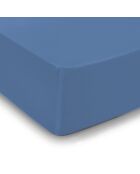Drap-housse satin de coton Uni Bleu