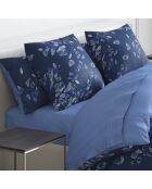 Drap-housse satin de coton Uni Bleu