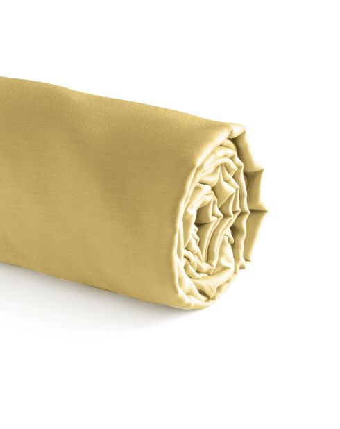 Drap-housse satin de coton Uni Ocre