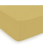 Drap-housse satin de coton Uni Ocre