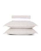Parure drap plat + drap-housse + taies rectangles satin de coton - Saclay Taupe