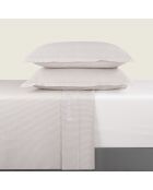 Parure drap plat + drap-housse + taies rectangles satin de coton - Saclay Taupe