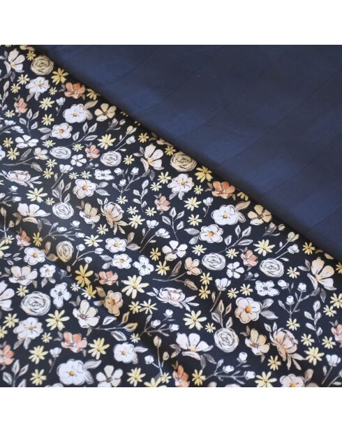 Parure housse de couette satin de coton Meadow Bleu foncé