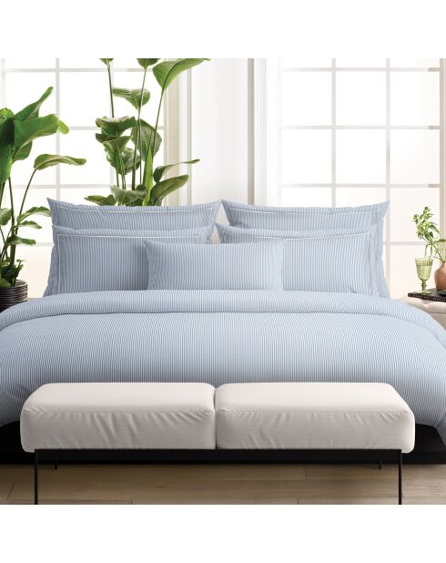 Taie de traversin satin de coton - Saclay Bleu clair - 43 x 210 cm