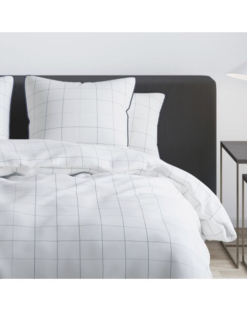 Set de 2 taies d'oreiller satin de coton Caren Blanc - 50 x 70 cm
