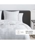 Set de 2 taies d'oreiller satin de coton Caren Blanc - 50 x 70 cm