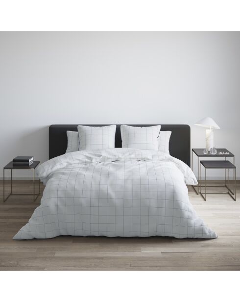 Set de 2 taies d'oreiller satin de coton Caren Blanc - 50 x 70 cm