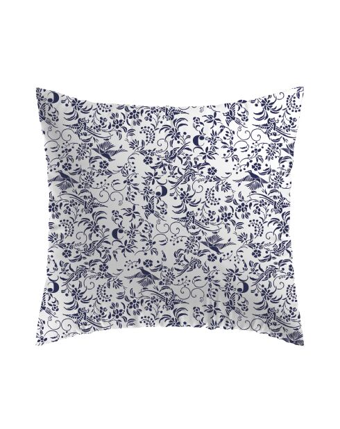 Set de 2 taies d'oreiller satin de coton Birds Bleu - 63 x 63 cm
