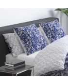 Set de 2 taies d'oreiller satin de coton Birds Bleu - 63 x 63 cm