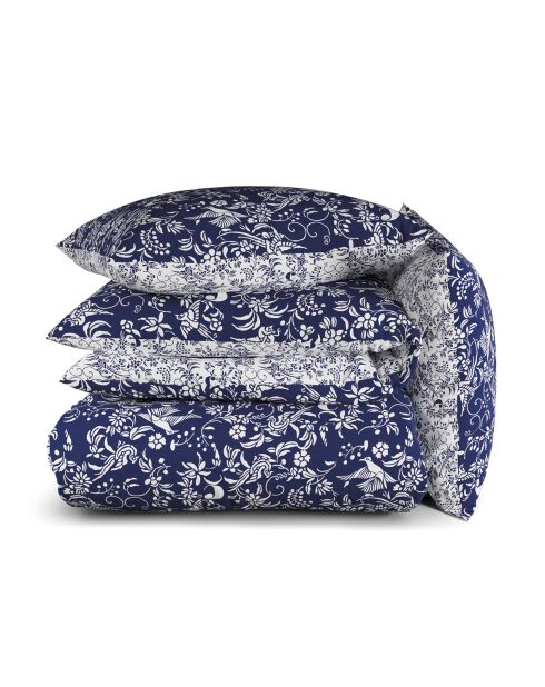 Set de 2 taies d'oreiller satin de coton Birds Bleu - 63 x 63 cm