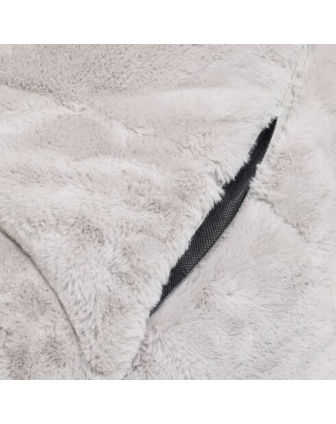 Housse de pouf imitation fourrure Gris - 130 x 80 cm