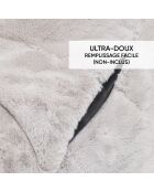 Housse de pouf imitation fourrure  Gris - 130 x 80 cm
