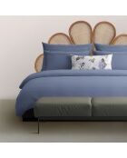 Taie d'oreiller satin de coton - Uni 1 baratta Bleu 06 - 2 x (63 x 63 cm)