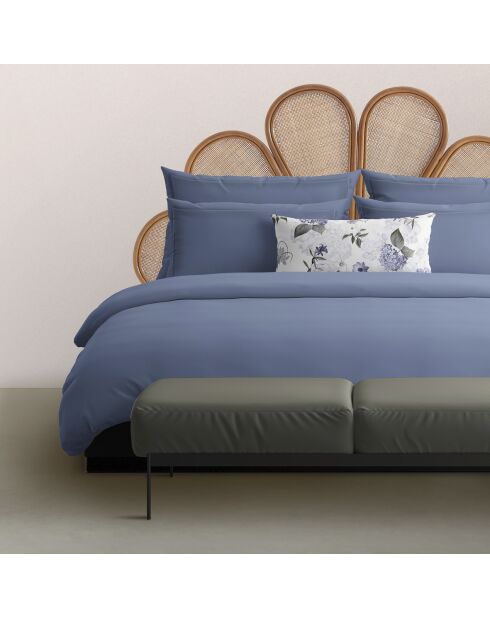 Taie d'oreiller satin de coton - Uni 1 baratta Bleu 06 - 2 x (63 x 63 cm)