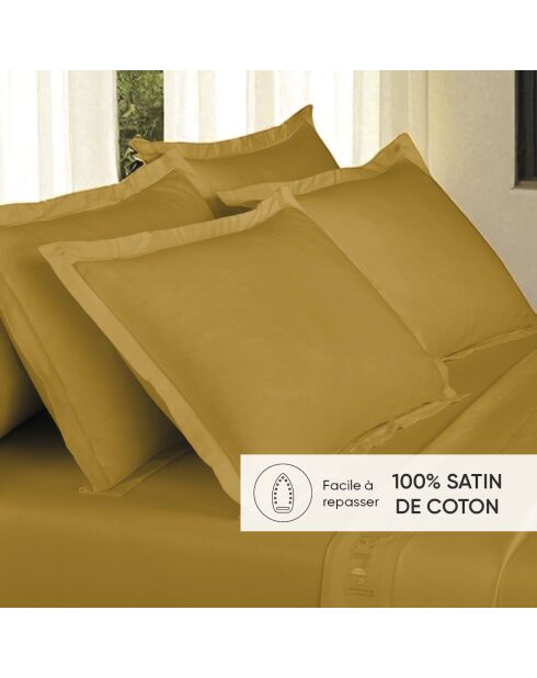 Taie d'oreiller satin de coton Uni 1 baratta Jaune 01
