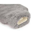 Bouillotte avec housse en imitation fourure - Gris - 20 x 33 cm