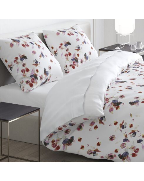 Parure housse de couette satin de coton Aurore Blanc