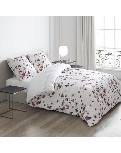 Parure housse de couette satin de coton Aurore Blanc