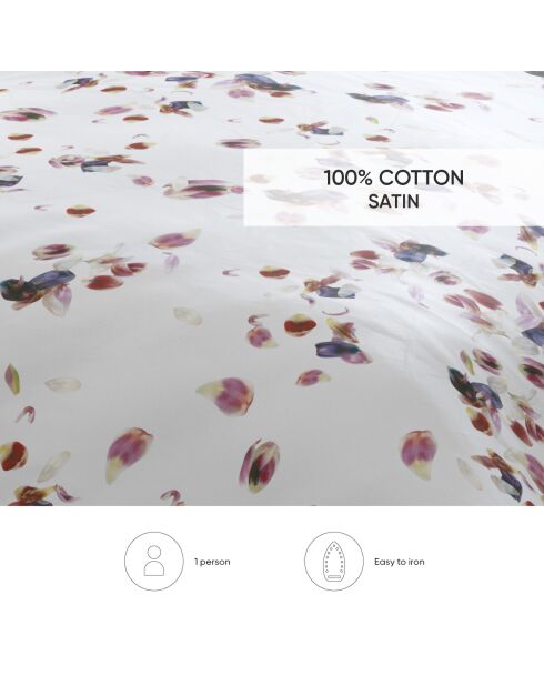 Parure housse de couette satin de coton Aurore Blanc
