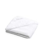 Cape de bain bébe en 100% coton super absorbant blanc - 70 x 70 cm