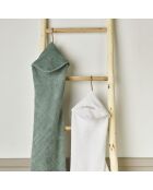 Cape de bain bébe en 100% coton super absorbant blanc - 70 x 70 cm
