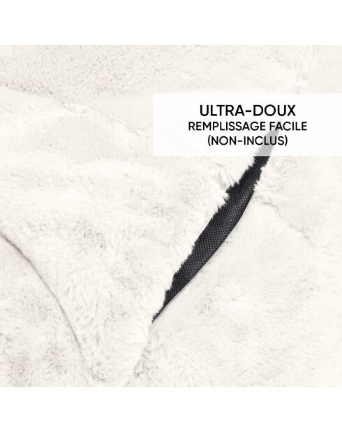 Housse de pouf imitation fourrure Blanc - 130 x 80 cm